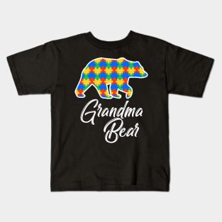 Bear Autism Puzzle Awareness Grandma Bears Kids T-Shirt